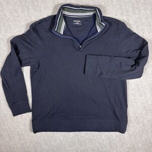 UNTUCKit Sweater Mens Large L Navy Blue Quarter 1/4‎ Zip Pullover